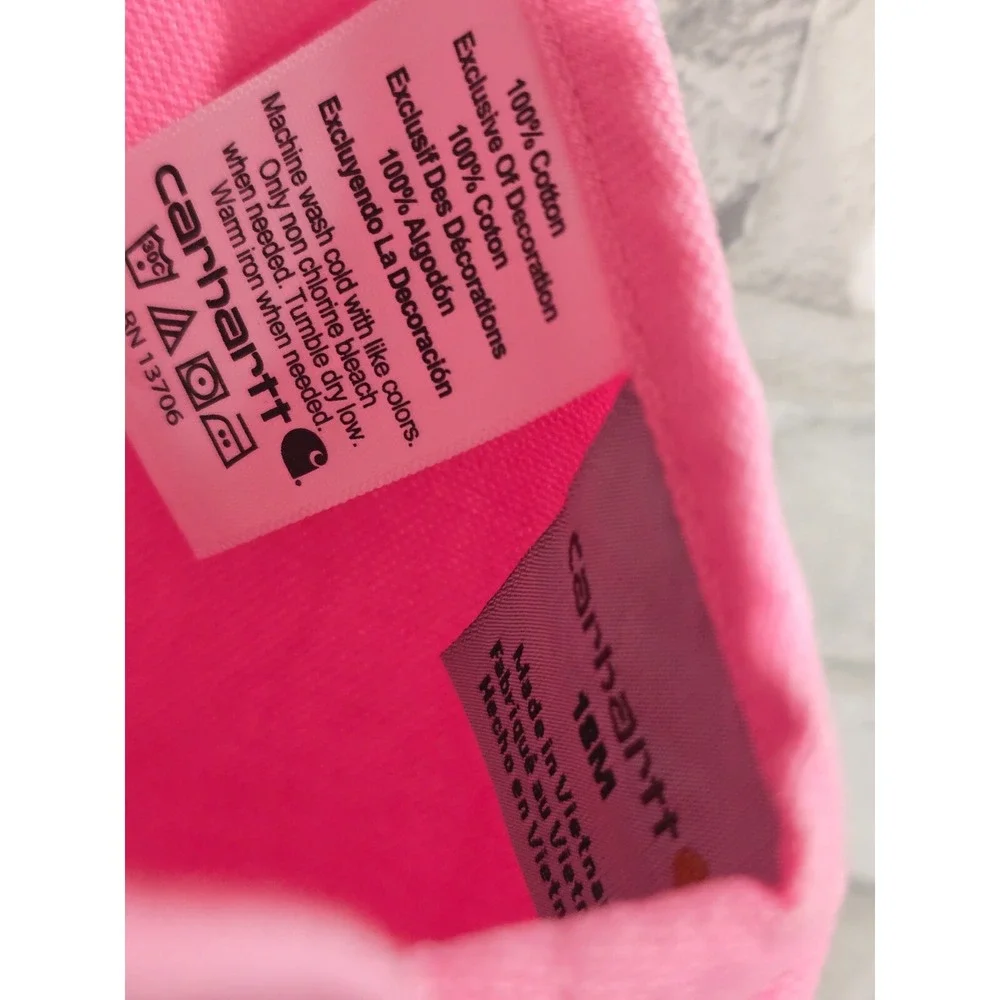 Carhartt Baby‎ Girls Bib Overalls Size 18M Adjustable Strap Patch Pink NWOT